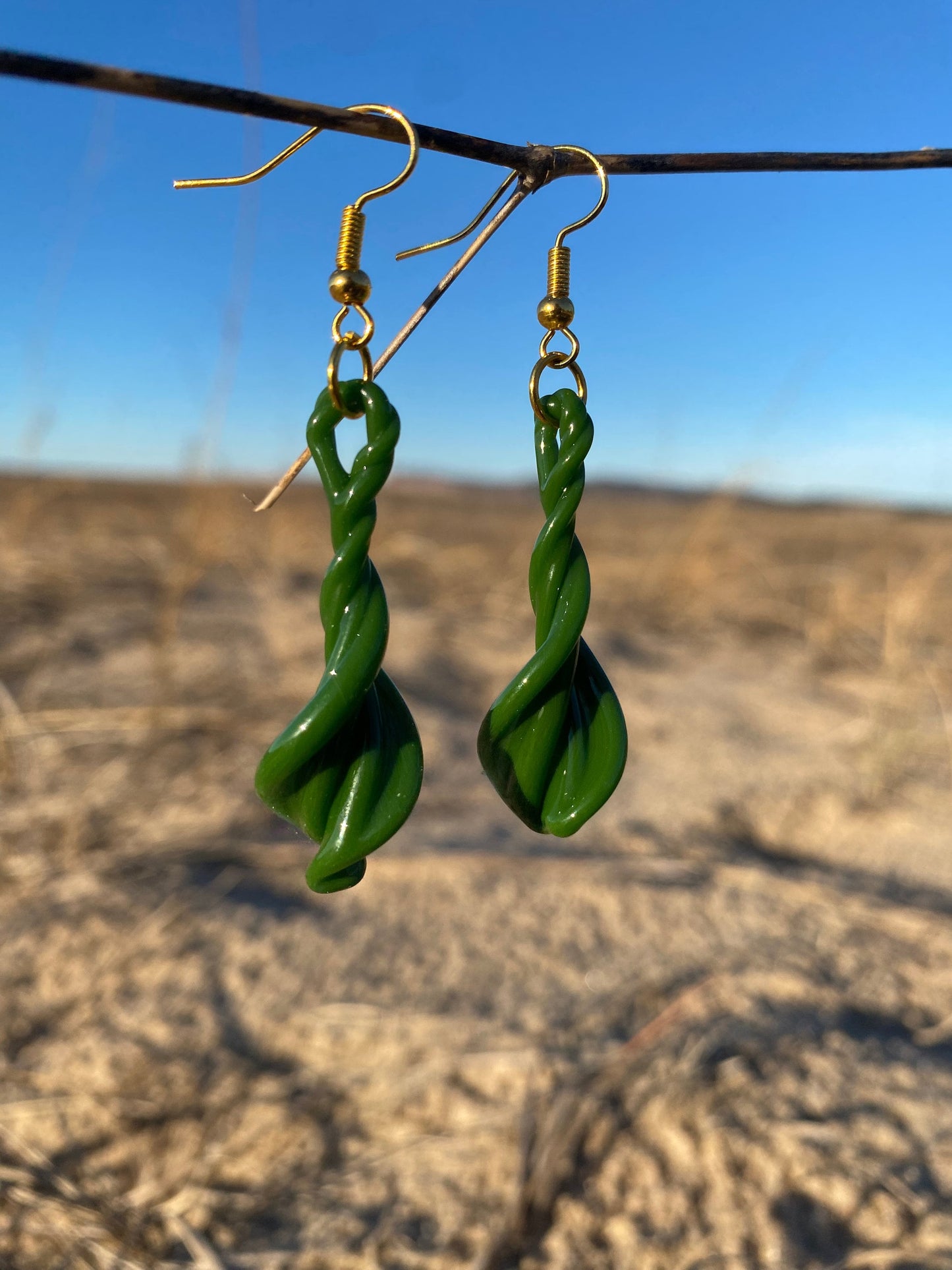 Blown Glass Leaf Earrings - Handmade Jewelry - Hypoallergenic | Art By Aaron Dye