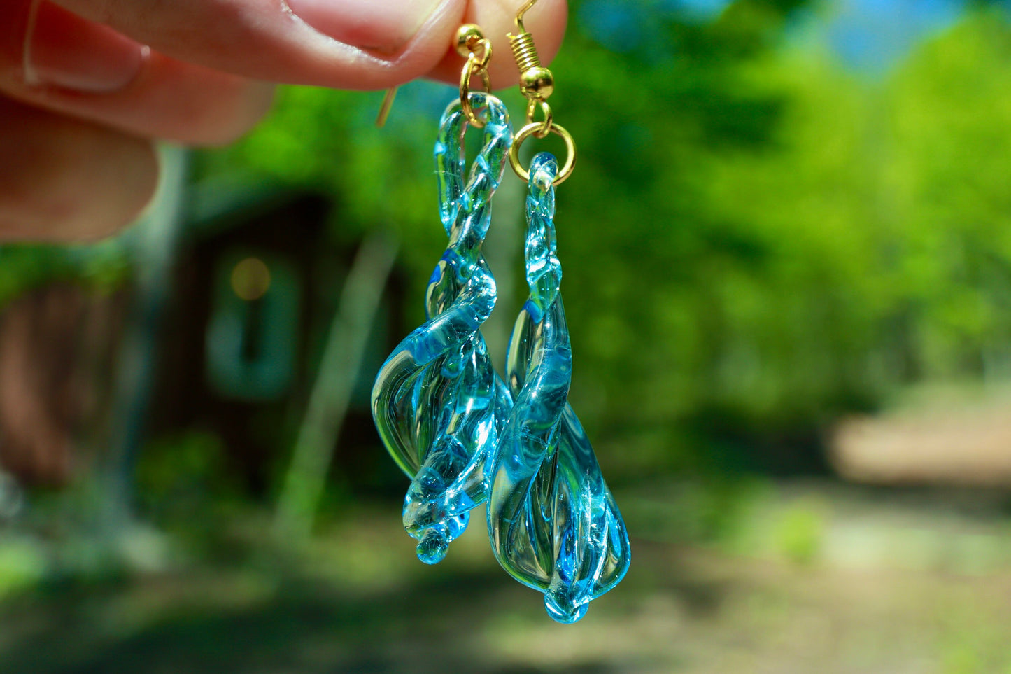 Hypoallergenic Handmade Blown Glass Earrings - Iridescent Crystal Suncatcher Jewelry | Art By Aaron Dye