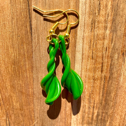 Blown Glass Leaf Earrings - Handmade Jewelry - Hypoallergenic | Art By Aaron Dye