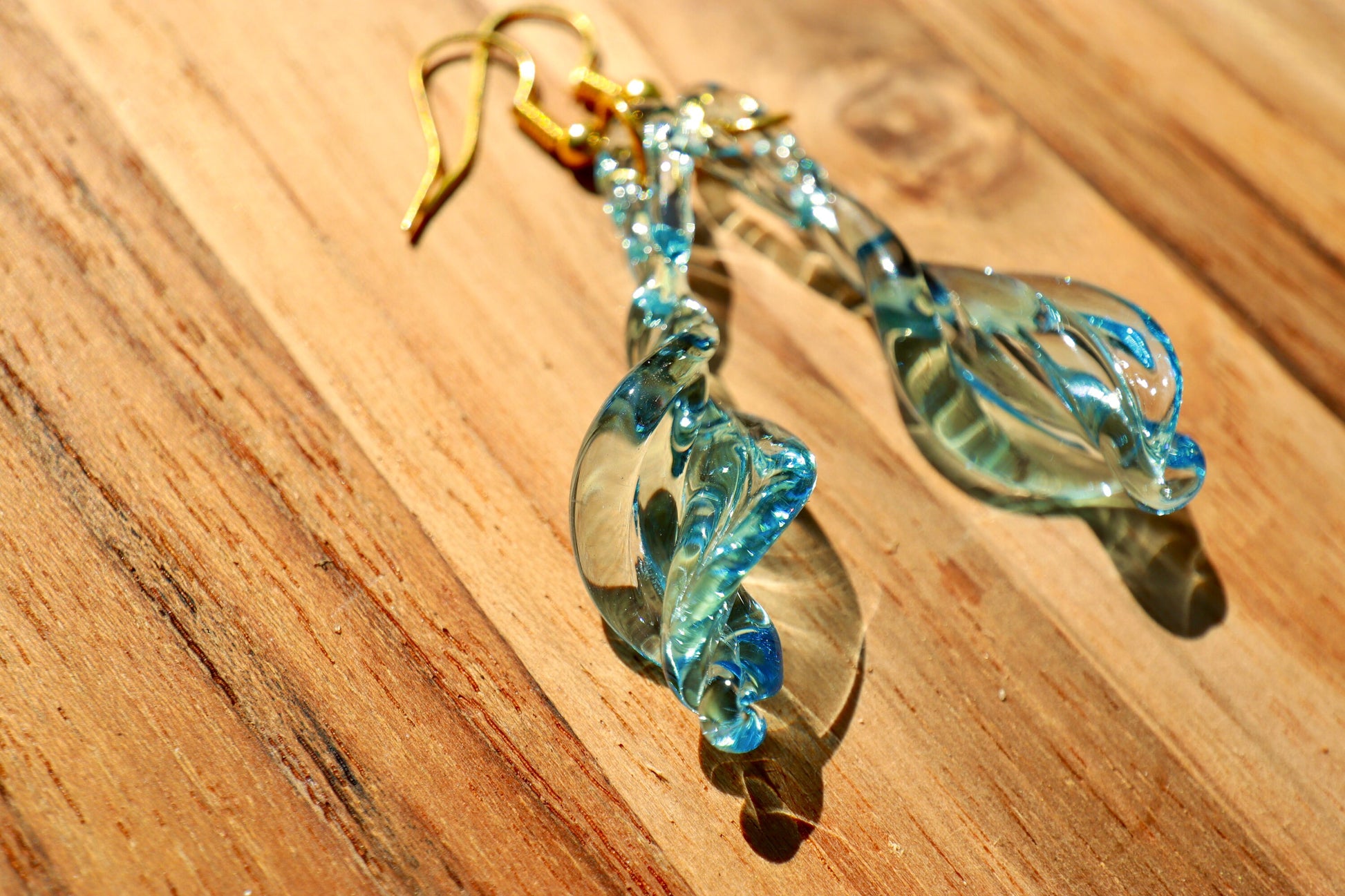 Hypoallergenic Handmade Blown Glass Earrings - Iridescent Crystal Suncatcher Jewelry | Art By Aaron Dye