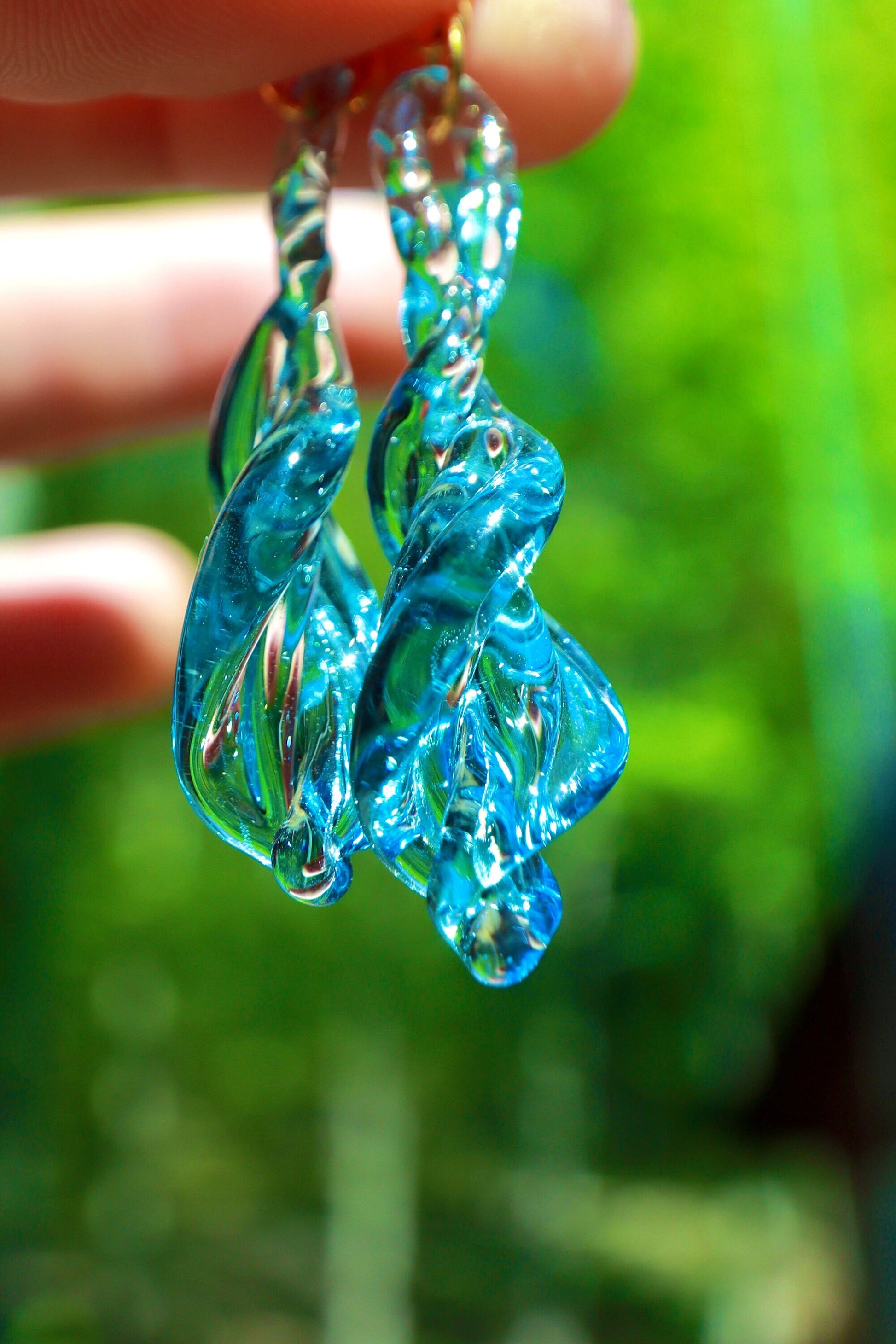 Hypoallergenic Handmade Blown Glass Earrings - Iridescent Crystal Suncatcher Jewelry | Art By Aaron Dye