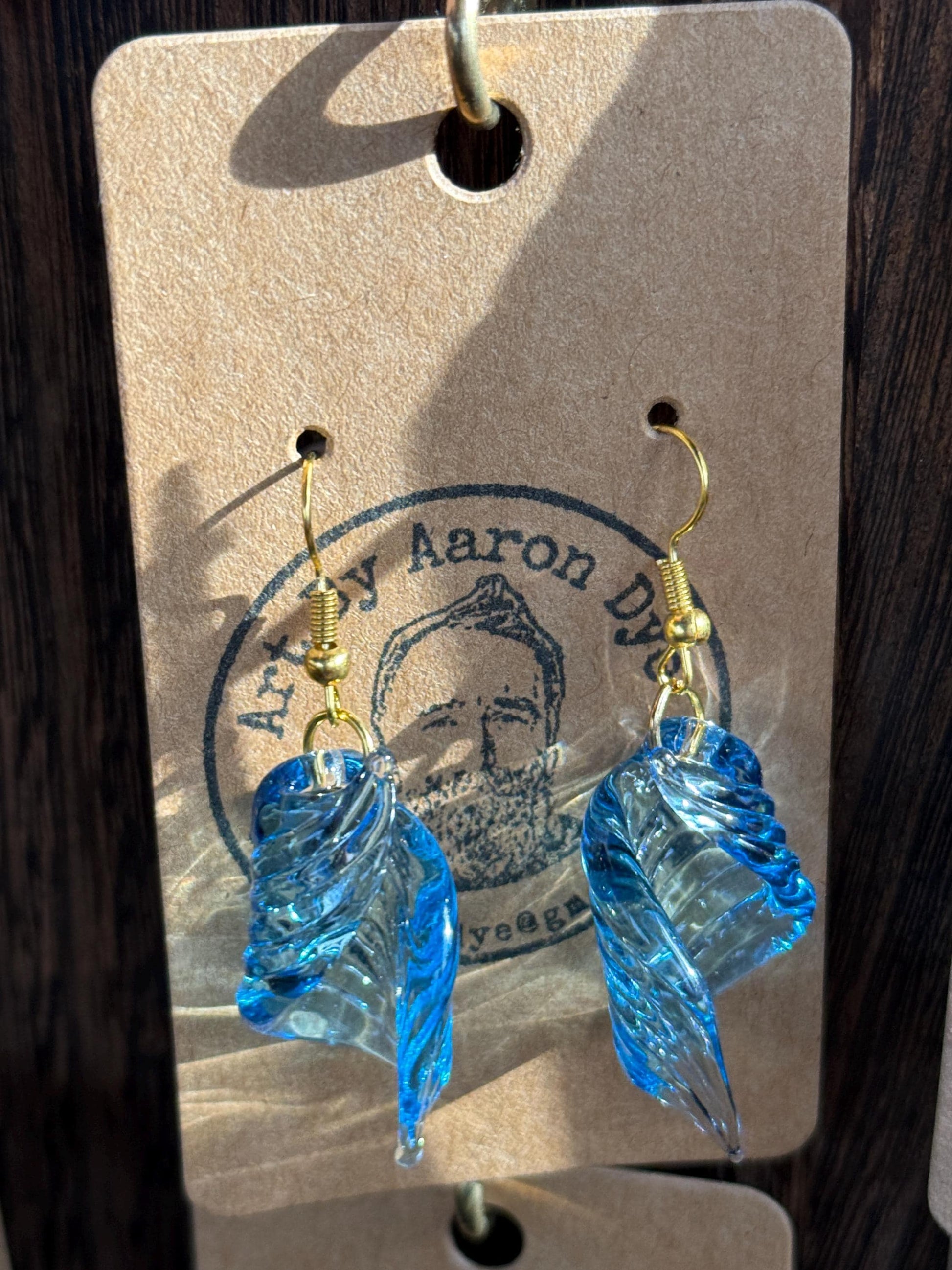 Handmade Lake Michigan Blue Blown Glass Earrings - Hypoallergenic Jewelry | Art By Aaron Dye