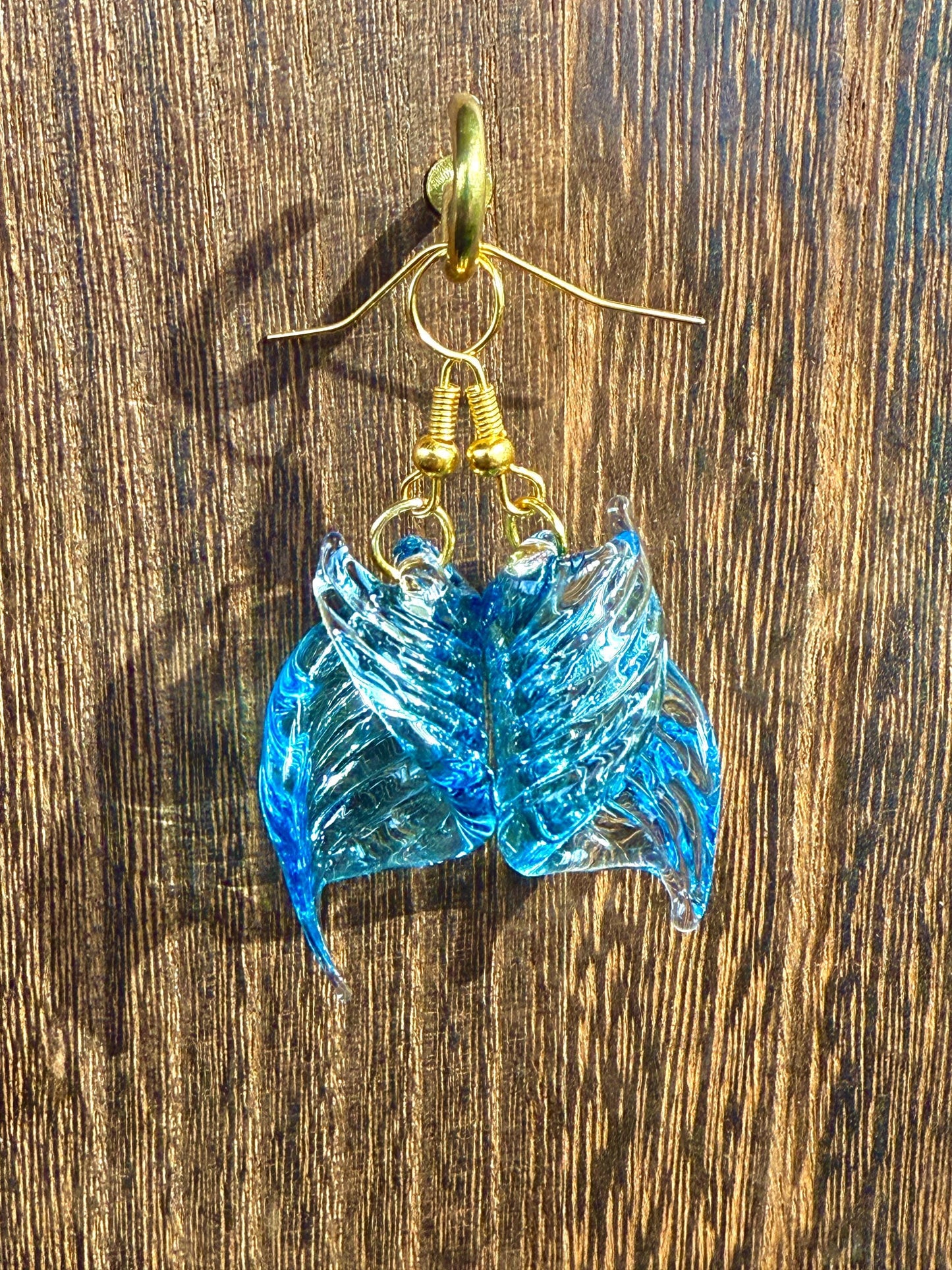 Handmade Lake Michigan Blue Blown Glass Earrings - Hypoallergenic Jewelry | Art By Aaron Dye