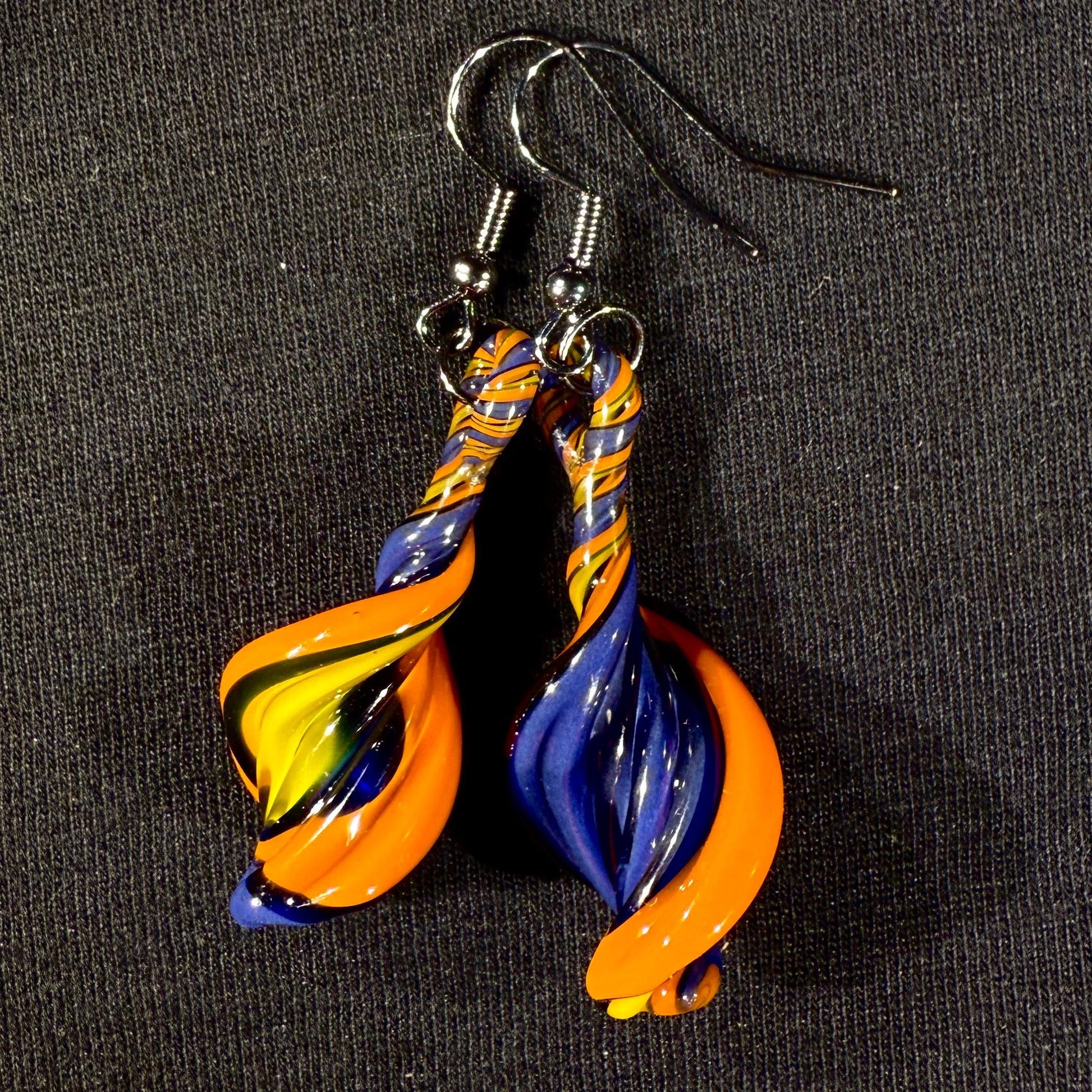 Colorful Blown Glass Earrings - Dangle and Drop - Handcrafted Jewelry Gift - Hypoallergenic | Art By Aaron Dye