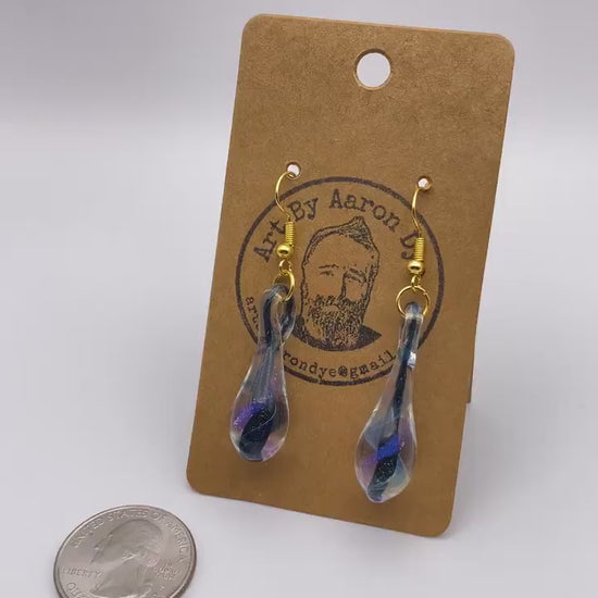 Blue Drop Blown Glass Earrings - Handmade Jewelry | Art By Aaron Dye