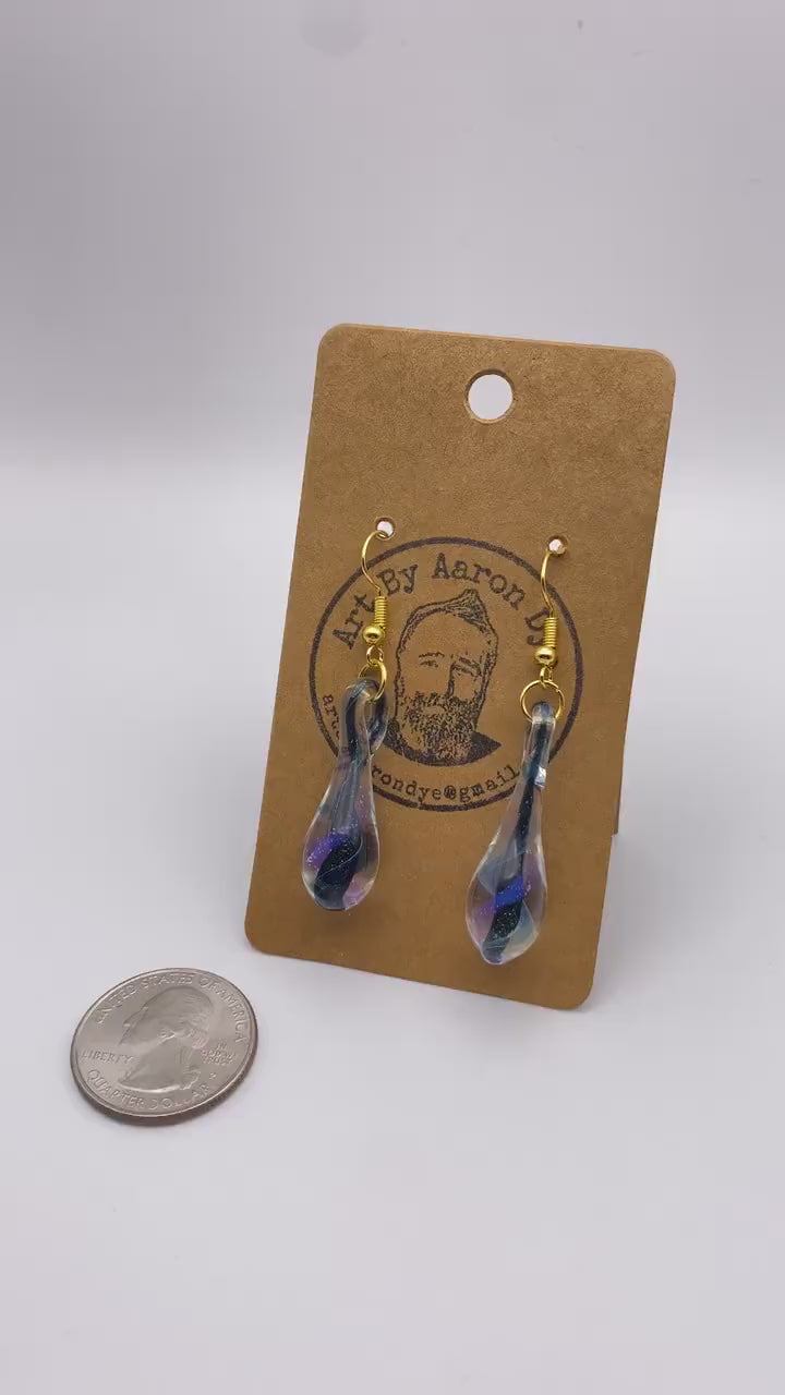 Blue Drop Blown Glass Earrings - Handmade Jewelry | Art By Aaron Dye